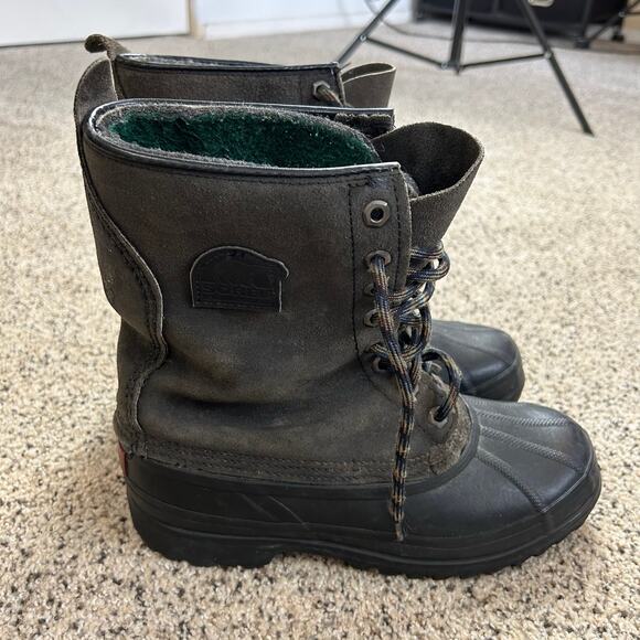 Sorel Mens Winter Boots Size 7 Duck Gray Lace Up Waterproof Insulated Cheyanne - Picture 4 of 9